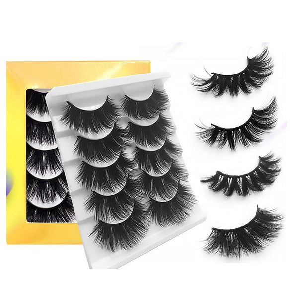 

false eyelashes 8d fluffy extra long lashes mink hair 5pairs thick wispy beauty tool eyelash extension makeup
