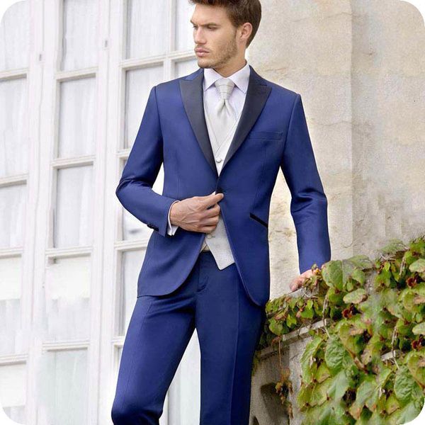 

men's suits & blazers latest coat pant designs royal blue men for wedding black peaked lapel groomsmen suit 2 pieces groom tuxedo, White;black