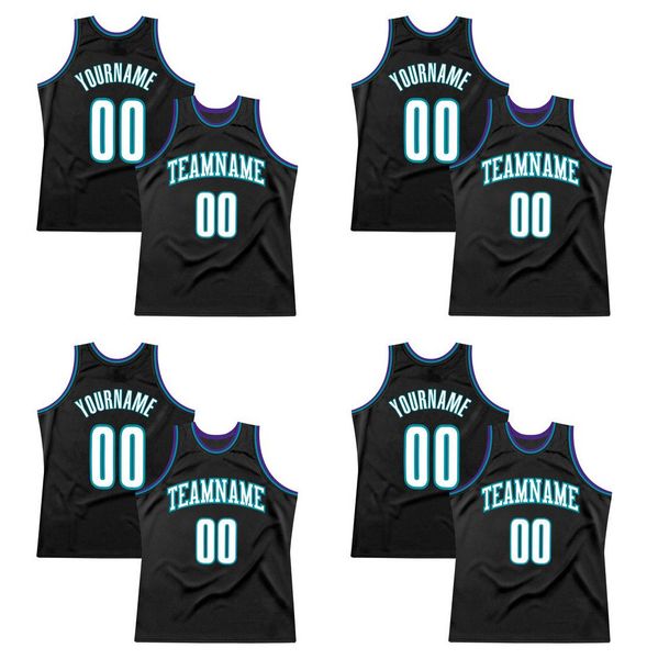 

custom black white-teal-2 authentic throwback basketball jersey