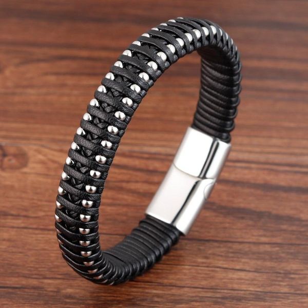 

charm bracelets leather rope bracelet men's handmade chain woven man's, Golden;silver