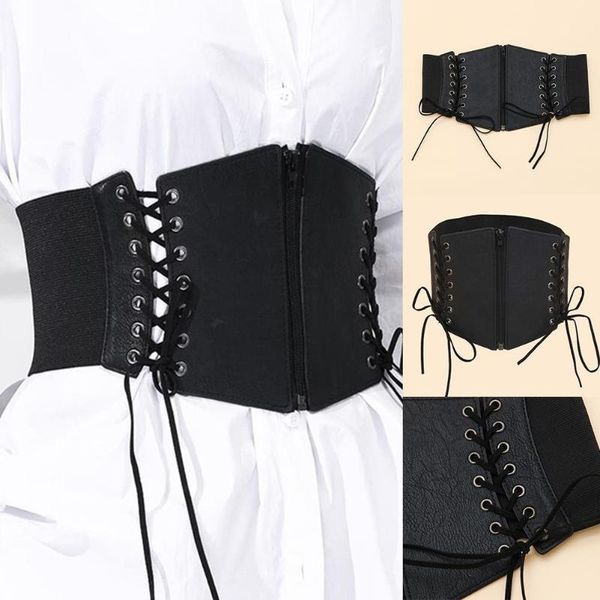 

belts waist seal women corset wide pu leather slimming body black elastic belt waistband ladies clothing accesoories, Black;brown