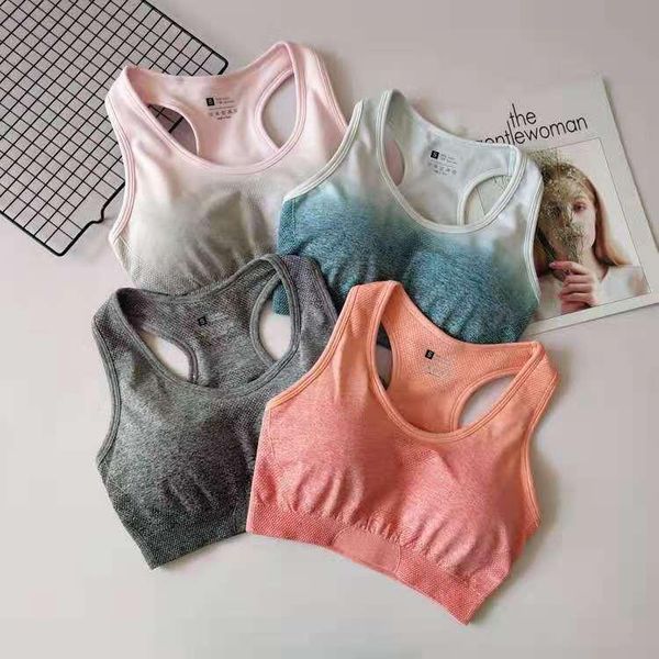 

women seamless bra fitness yoga underwear with chest pad sportswear vest sports push up bras female outfit