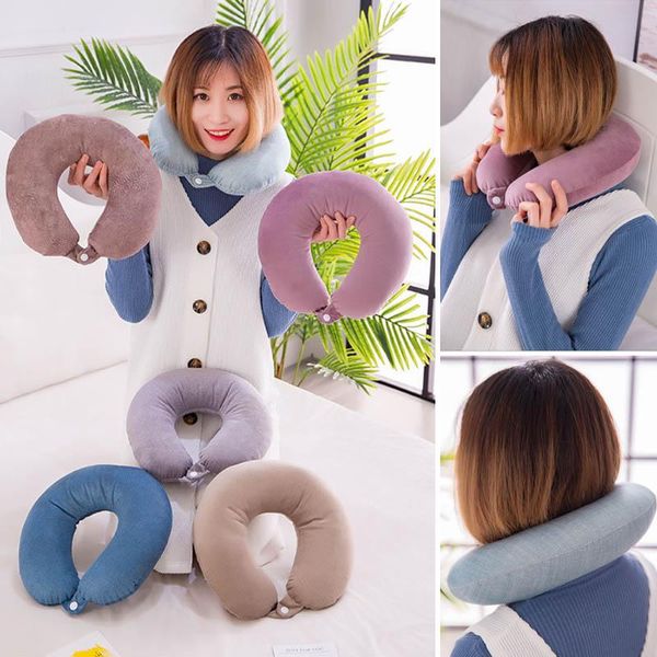 

pillow 1pcs soft u-shaped nursing cushion home textile comfortable office traveling cotton pillows head rest