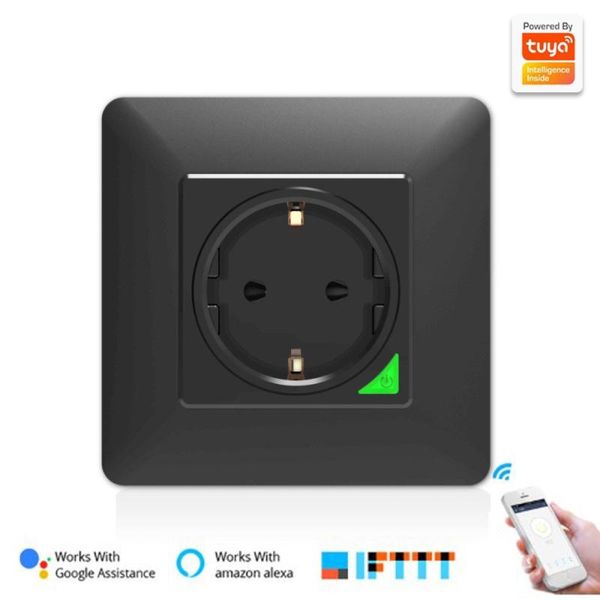 

smart power plugs wall socket tuya life app voice remote control eu 16a wifi plug works with google home alexa ifttt