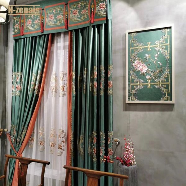 

curtain & drapes chinese style silk high-precision embroidery classical atmosphere for living room and bedroom