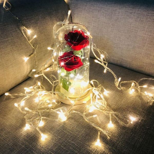 

simulation rose flower with led light string decoration ornaments (without battery) decorative flowers & wreaths