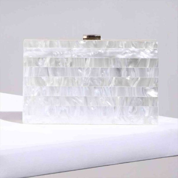 

acrylic design white stripe evening bags women clutches small party minaudiere handbags purse wedding bolsos female