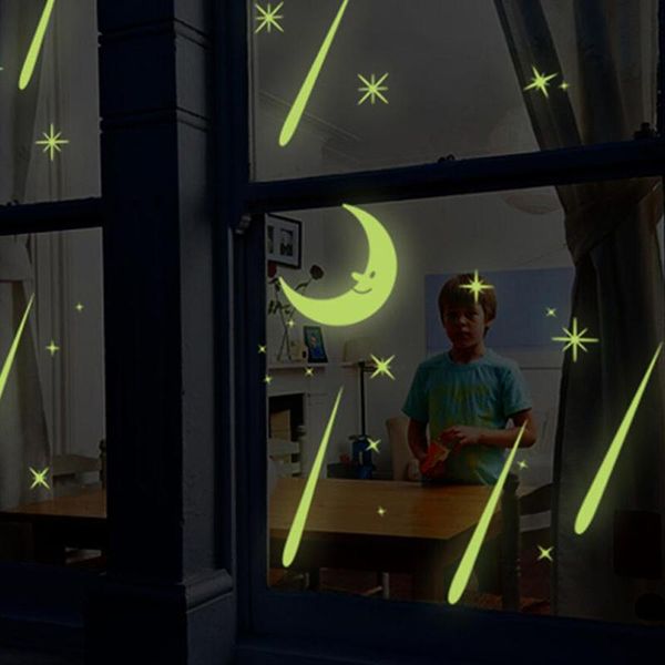 

wall stickers 3d meteor and football glow in the dark luminous fluorescent home decor decals
