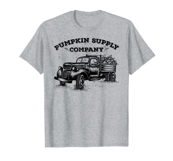 

pumpkin old truck vintage antique fall season t-shirt, White;black