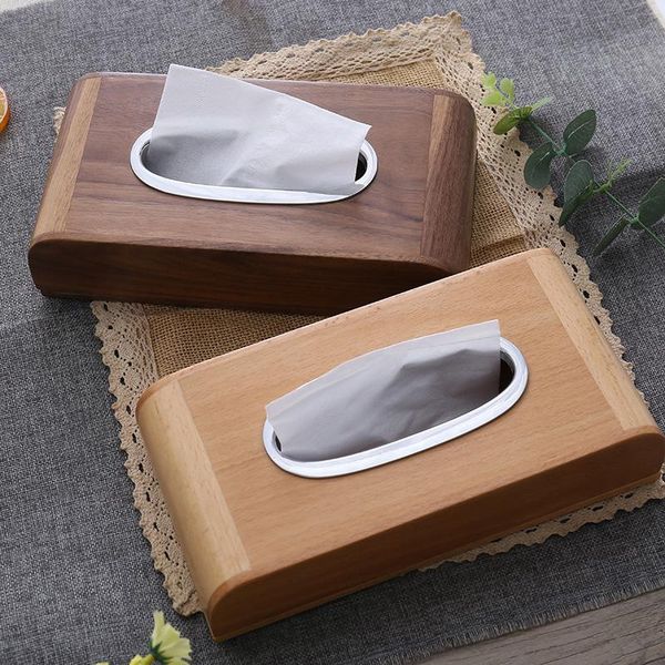 

nordic tissue box solid wood living room creative paper household wooden napkin simple walnut boxes & napkins