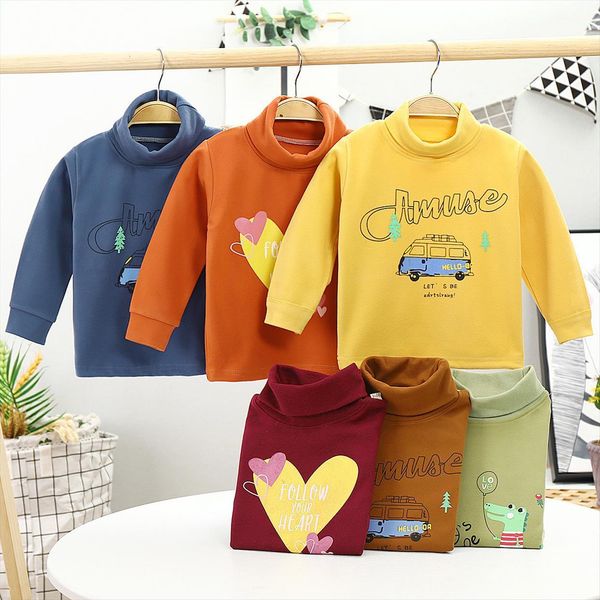 

kids clothes toddler girl fall autumn and winter childrens high neck single boys girls baby pajamas, Blue