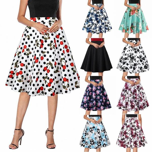 

retro skirt women's high waist skirts, Black