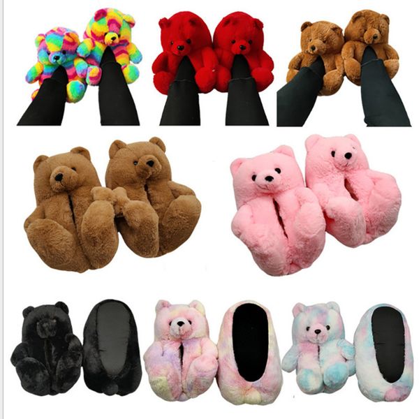 

new cute teddy bear cartoon animal plush doll slippers toy shoes