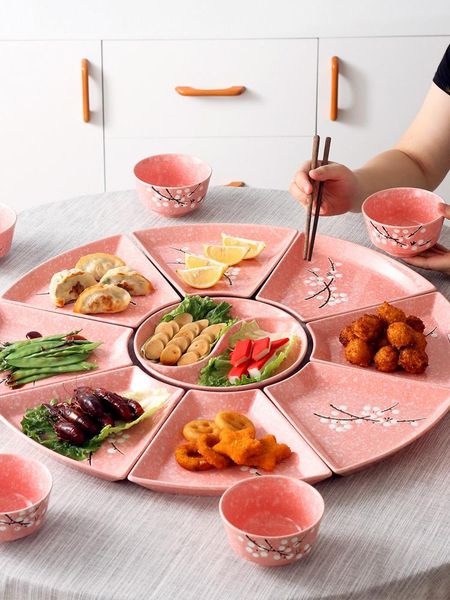 

flatware sets ceramic luxury table decoration set living room flower shape tableware bowl plate dishes and plates sushi