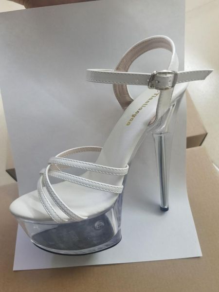 

sandals 2021 fashion transparent waterproof platform thin heel buckle ultra high women's shoes and catwalk shoe, Black