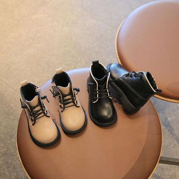 

boots children shoes baby girls boys student pu casual ankle fashion leather autumn smg238, Black;grey