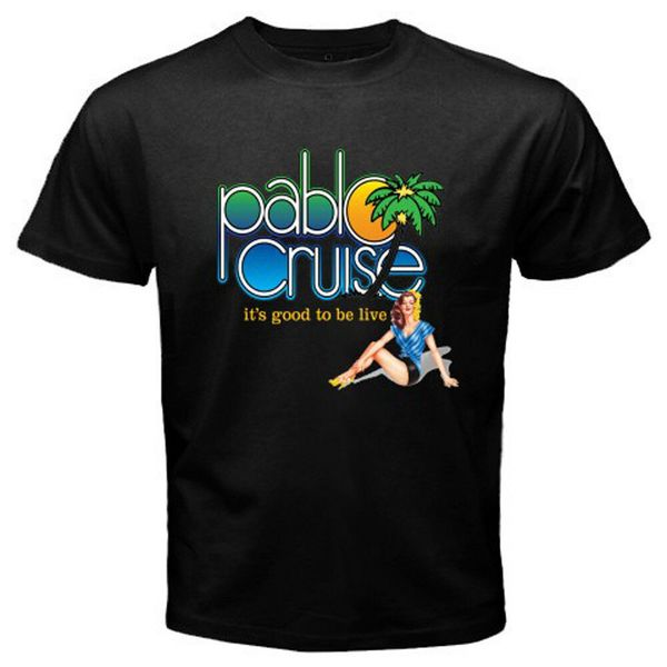 

New Pablo Cruise Logo Men's Black T-Shirt Size S-3XL, White;black