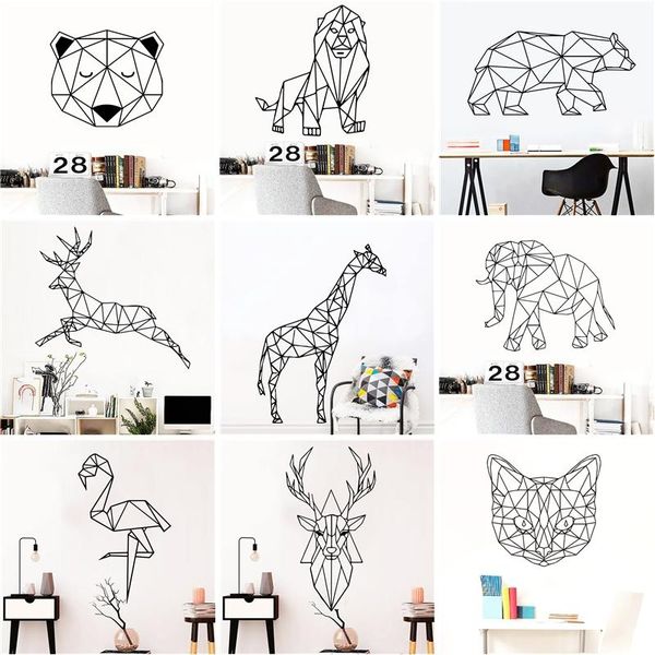 

wall stickers nordic geometry animals mural room decoration livingroom bedroom wall-sticker for kids decor decal wallpaper