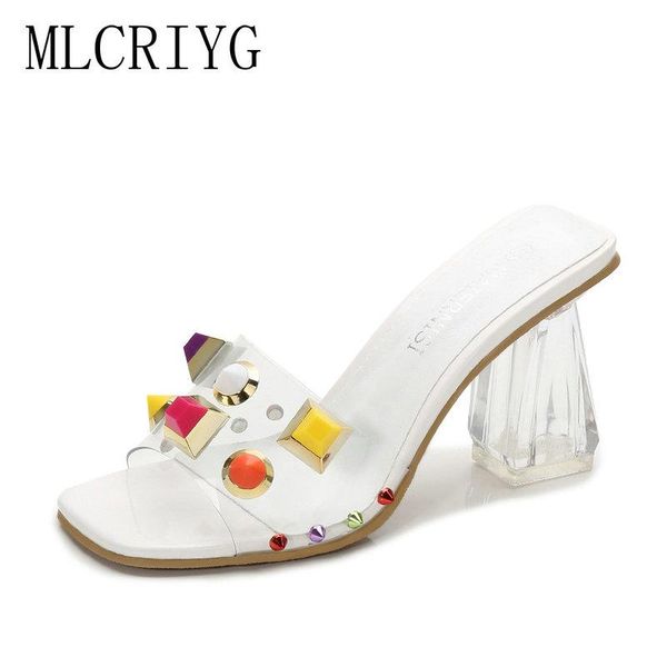 

size 35-55 nice summer women slippers high heels sweet rivet shoes woman novel style ladies wild leisure flip flops, Black