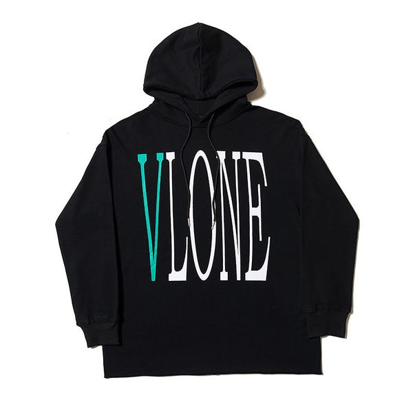 

fashion fleece hoodies 2021 brand alphanumeric big v printing casual versatile long sleeve t-shirt, Black