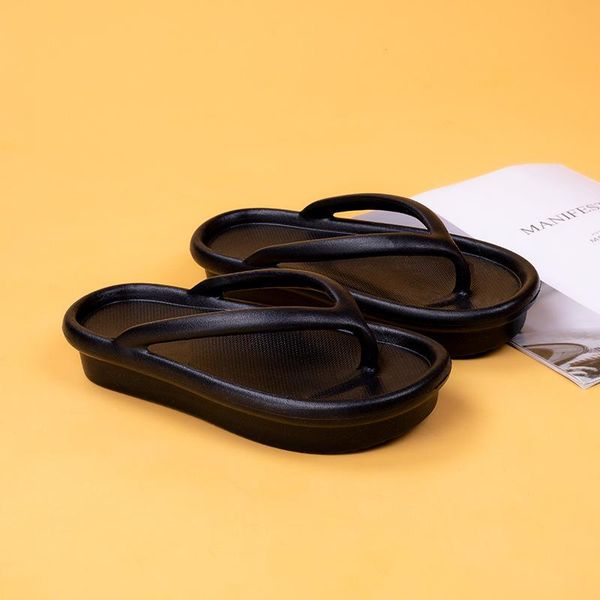 

black platform sandals summer 2021 pinch couple slippers thick bottom non-slip indoor casual shoes