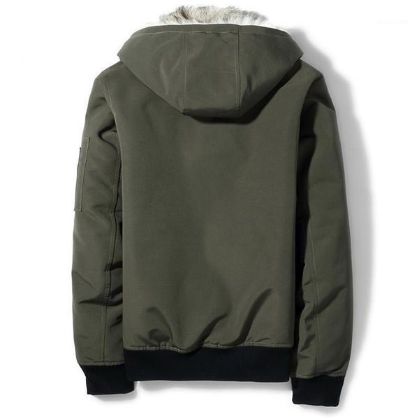 

men's leather & faux jacket winter coat real wolf fur parka men short jackets streetwear warm parkas plus size veste t-22-qf-02 y2922, Black