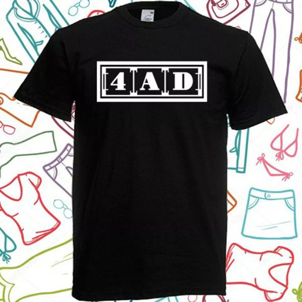 

4ad record label logo men's black t-shirt size s to 3xl, White;black