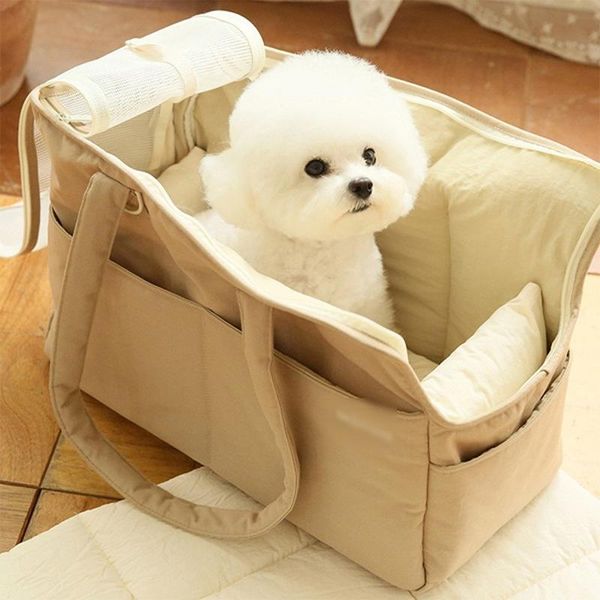 

dog car seat covers pet backpack cats and dogs four seasons mesh breathable outdoor one-shoulder handbag car-type nest pad solid color conve