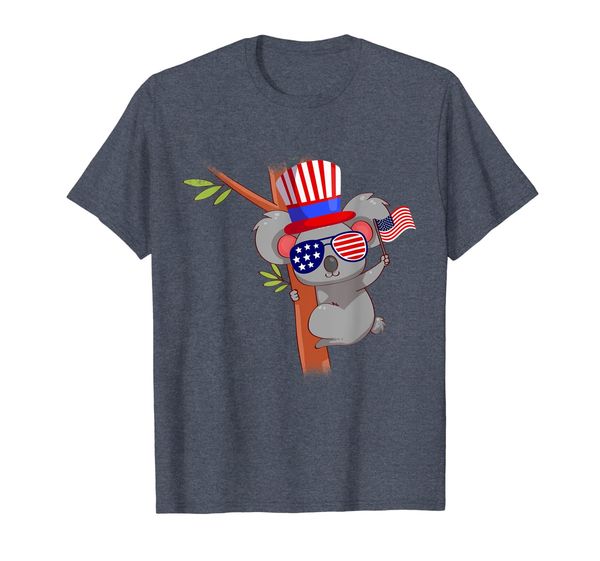 

4th of july independence day patriotic koala bear t-shirt, White;black
