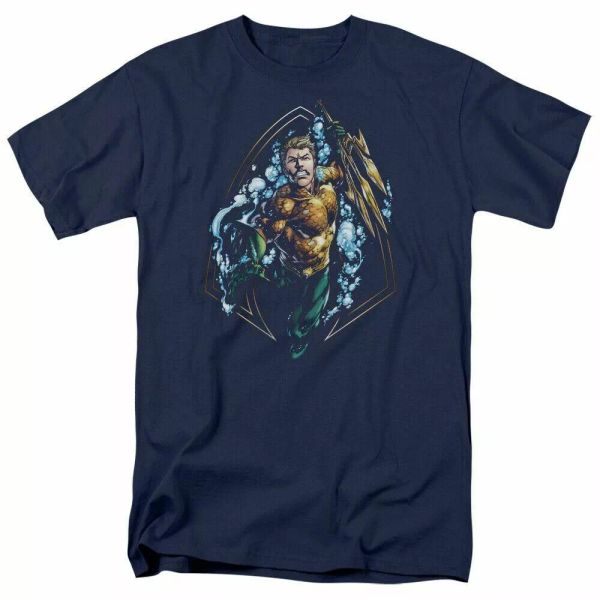 

aquaman thrashing t shirt mens licensed dc comics tee navy, White;black