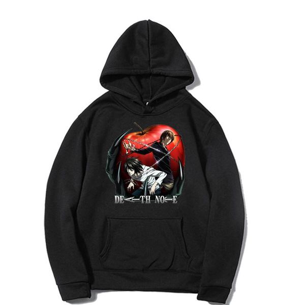 

men's hoodies & sweatshirts death note mens fashion hoody hip hop fleece cute clothing man, Black