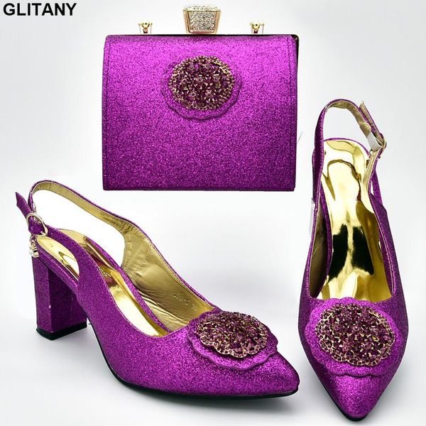 

purple color shoes and bag set for women italian with matching bags african party dress, Black