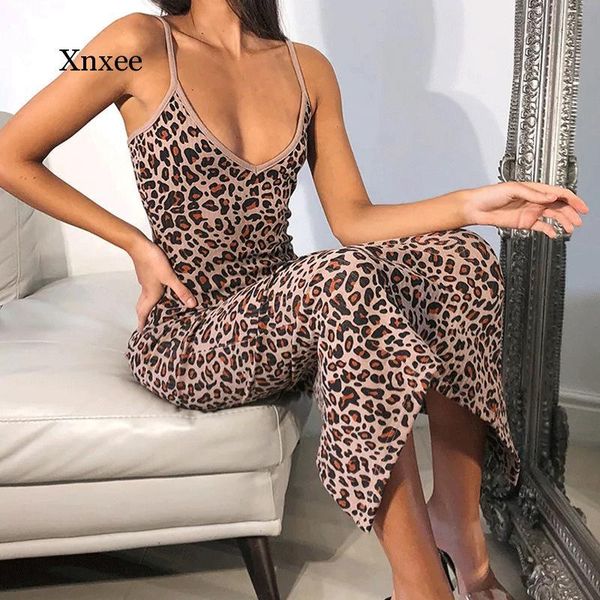 

casual dresses spaghetti straps slim v-neck split sling dress autumn women tiger striped backless female club outfits, Black;gray