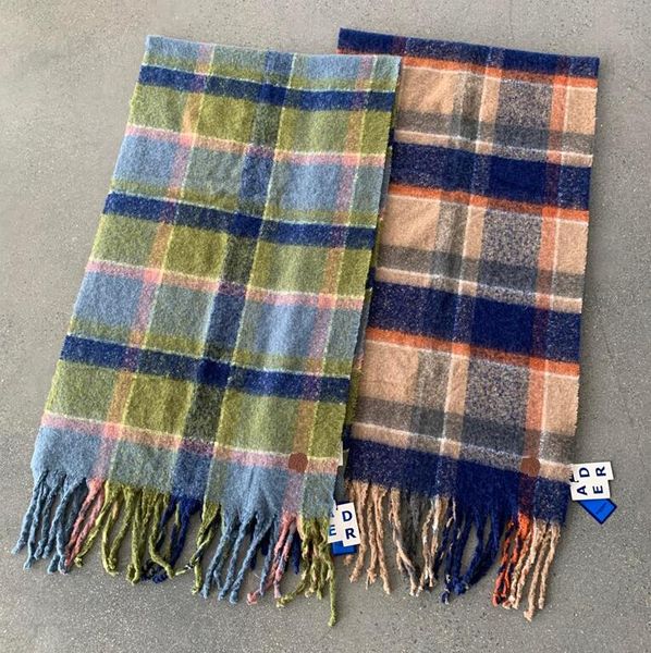 

blue green plaid scarf men women 1 quality knit tees, Blue;gray