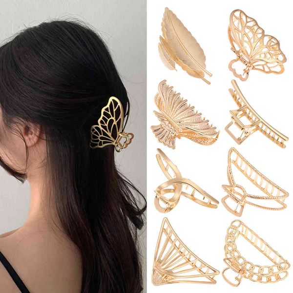 Hollow out borboleta borla pinos de cabelo para mulheres menina vintage metal ouro cor clipe acessórios de jóias