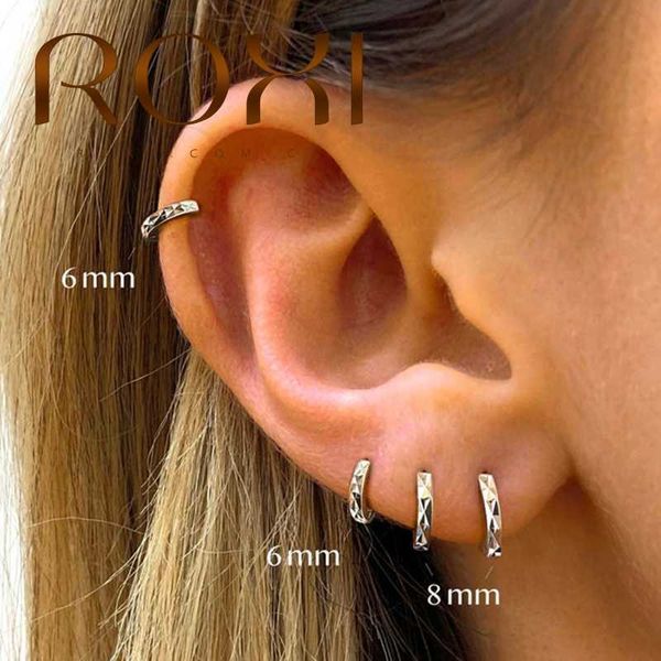 

roxi 925 sterling sier small hoop earring simple round circle zircon women's earrings geometric lightning jewelry, Golden