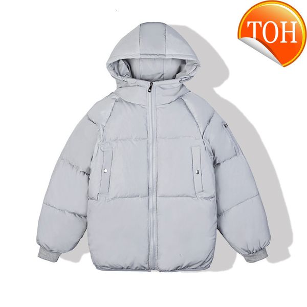 

's 2021 winter new men cotton padded jacket youth bread hooded thickened couple down wholesale, Black
