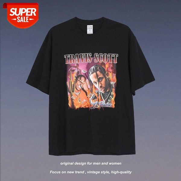 

european and american high street fashion brand hiphop short-sleeved t-shirt men women loose bottoming shirt hip-hop oversize #co2w, White;black