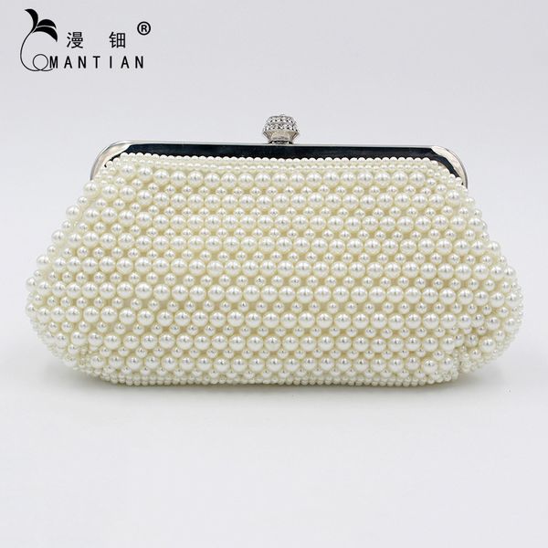 

evening bag pearl dinner grade pure manual sewing beaded hand holding bride