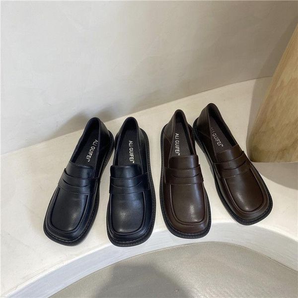 

dress shoes british korean 2021 retro women loafers, Black
