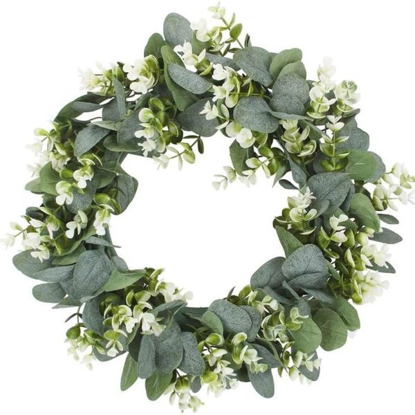 

decorative flowers & wreaths eucalyptus wreath christmas garland artificial plants background wall window decoration wedding party supply or
