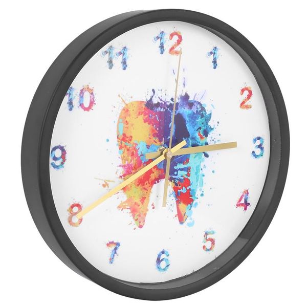 

wall clock large modern living room watercolor tooth clinic mural clocks