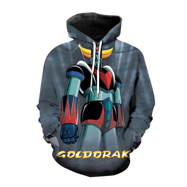 

men's hoodies & sweatshirts goldorak ufo robot 3d print sweatshirt anime grendizer hoodie men women fashion streetwear harajuku kids bo, Black