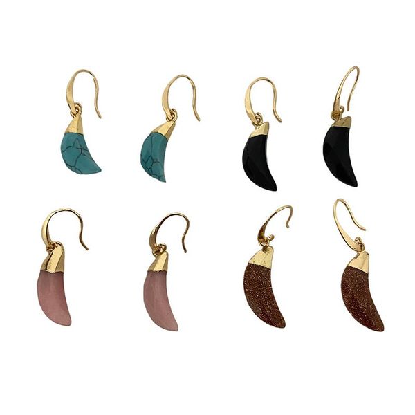

dangle & chandelier coated natural genuine gemstones pear shaped goldtone teardrop stone leverback earrings for women teen, Silver