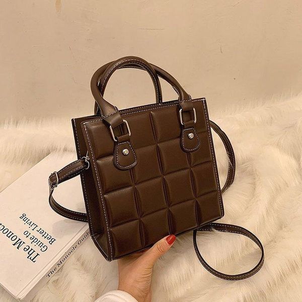 

evening bags female square lattice pu leather shoulder bag women solid color handbags and purses with good design shopping