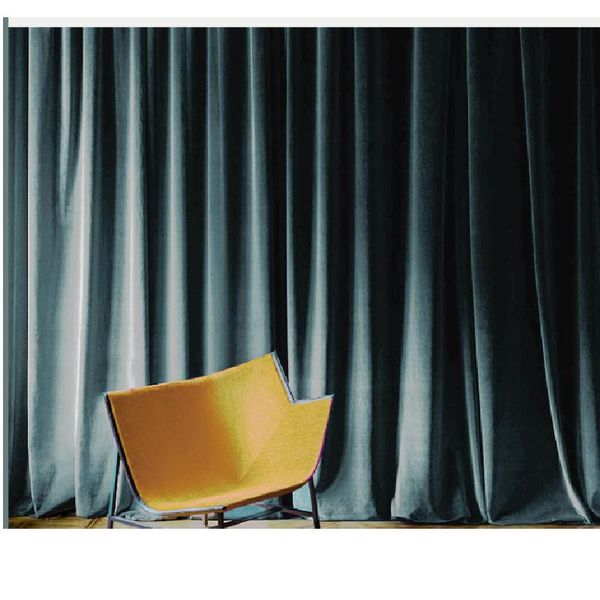

gray blue light luxury dutch velvet curtains high-end british style matte for living room bedroom study tulle custom curtain & drapes