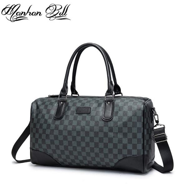 

duffel bags 2021 luxury pu design men's korean travel bag business casual large-capacity one-shoulder handbag