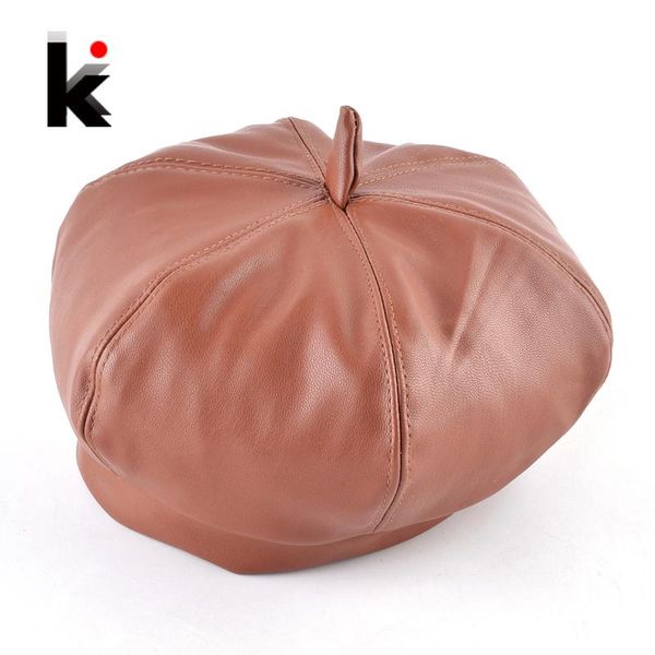 

berets children pu beret hats for boys and girls spring fashion lovely faux leather sboy caps kids autumn outdoor child beanie gorro, Blue;gray