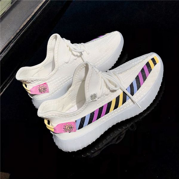 

2021 New Chameleon Coconut Mens Shoes Korean Fashion Summer Breathable Small White Mesh Leisure Daddy Fashion Shoes, Black