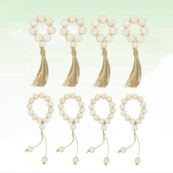 

napkin rings 8pcs natural wooden bead eco-friendly buckles for weddings